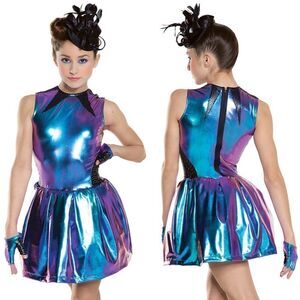 Revolution Tenth House tutu Dance costume blue metallic ATOMIC TH20255 SA